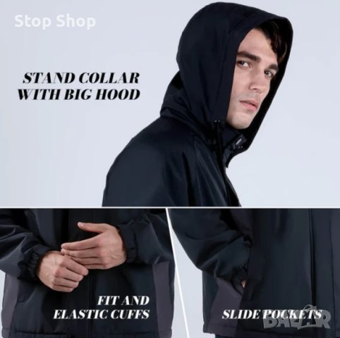 IUREK  Мъжко отопляемо яке със сваляща се качулка, снимка 4 - Якета - 40345823