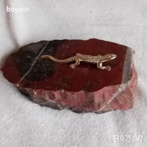 Малка пластика, яспис, саламандър., снимка 3 - Антикварни и старинни предмети - 52519363