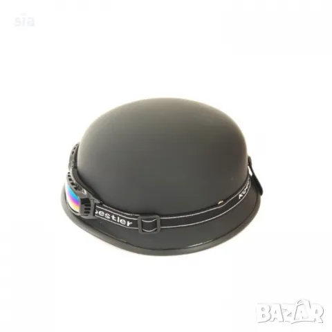 Каска за скутер, Ретро каска с очила, тип немска, черен мат, снимка 3 - Аксесоари и консумативи - 32177511
