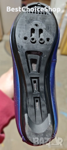 Мъжки велосипедни обувки, съвместими с SPD и Delta педали, дишащи, неплъзгащи - Сини UK 10 / EU 44, снимка 6 - Аксесоари за велосипеди - 53136698