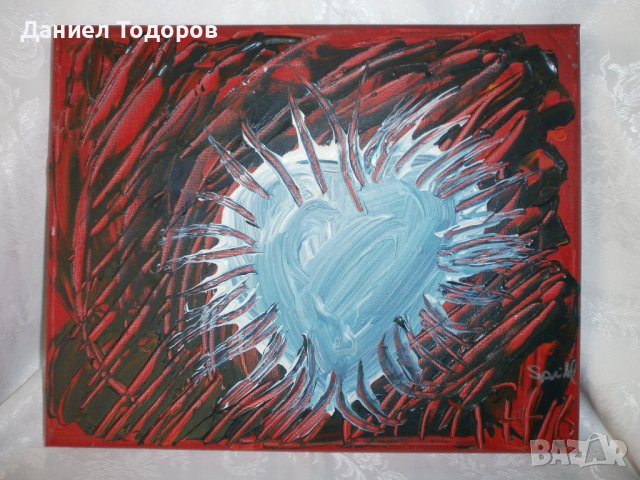 Стара Маслена Картина върху Платно, Подписана, снимка 2 - Картини - 36717199