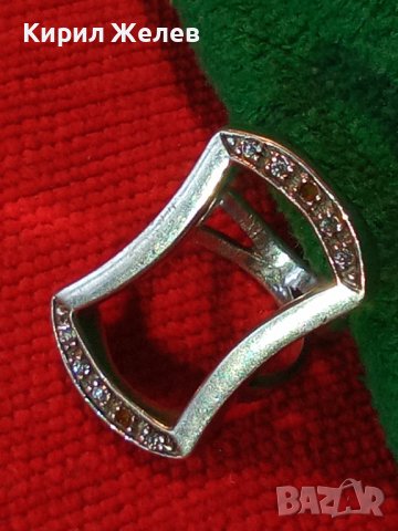 СТАР СРЕБЪРЕН АРТ ПРЪСТЕН РОДИРАНО СРЕБРО 925 с ЦИРКОНИ 25685, снимка 15 - Пръстени - 35884537