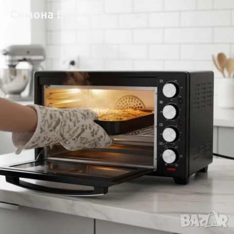 Компактна печка Termomax – фурна + два керамични котлона в едно, снимка 5 - Печки, фурни - 52819430