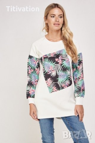 Бяла блуза с апликацкя