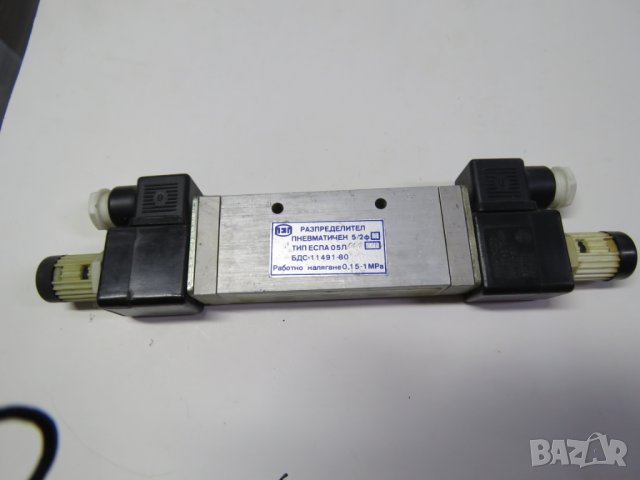 Български Пневматичен Разпределител 5/2 Ф6 2 бобини - 12V право / 24 волта променливо
