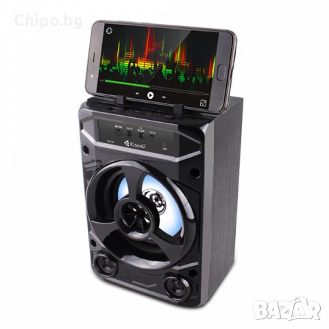 Тонколона Kisonli KK-02, Bluetooth, USB, SD, FM, Черен, снимка 1