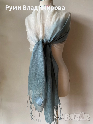 Шал от 100 % лен/ различни видове, снимка 6 - Шалове - 52621438