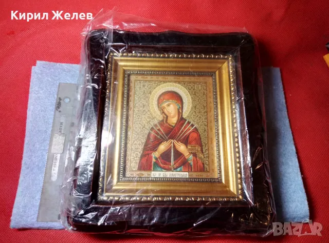 ОБР. ПР. БЦЫ СЕМИСТРЕЛЬНАЯ РУСКА ИЗТОЧНОПРАВСЛАВНА ИКОНА МНОГО КРАСИВА ИЗРАБОТКА ДЪРВЕНА РАМКА 47600, снимка 3 - Икони - 47908812