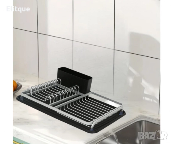 Сушилник за съдове Luigi Ferrero 43x32x12cm, сребрист, снимка 5 - Други стоки за дома - 52832333