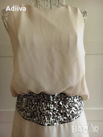 TFNC London Нова дълга рокля без ръкав с пайети шампанско , снимка 7 - Рокли - 28788476