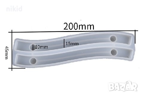 2 бр дръжки държачи заплато поднос чиния силиконов молд смола направа, снимка 3 - Форми - 37745704