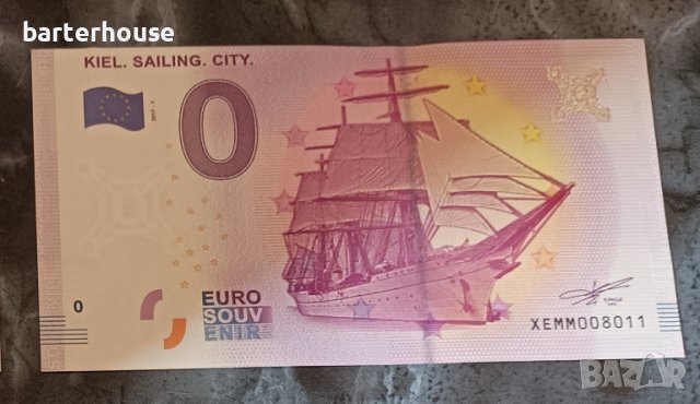 0 ЕВРО сувенирна банкнота 2017 - KIEL SAILING CITY, снимка 2 - Нумизматика и бонистика - 44932418