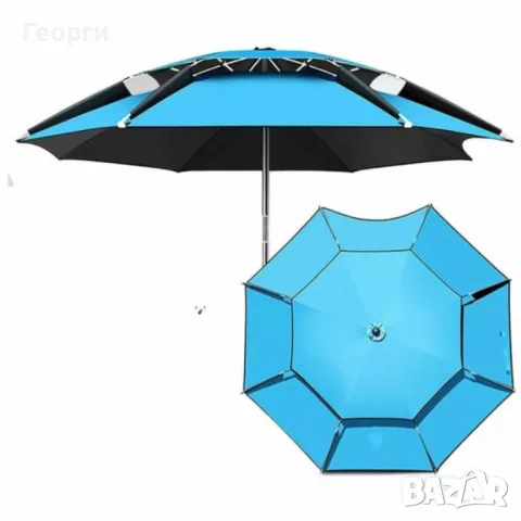 Подсилен слънцезащитен чадър 2.10 м – Защита и комфорт навсякъде на открито, снимка 1