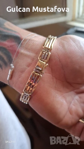 Мъжка златна гривна 15.06гр.дължина 22 см., снимка 2 - Гривни - 50083725