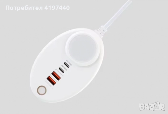 Мултипортово компактно бързо зарядно устройство с 2 A порта и 2 C порта и LED светлина, снимка 4 - Друга електроника - 52814514