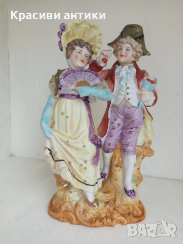 Старинна, красива фигура от бисквитен порцелан, висока 20 см, снимка 8 - Колекции - 52090434