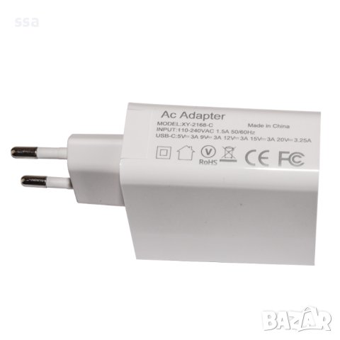 Makki Универсално зарядно Charger GaN - USB Type-C 65W White, снимка 5 - Лаптоп аксесоари - 43188120