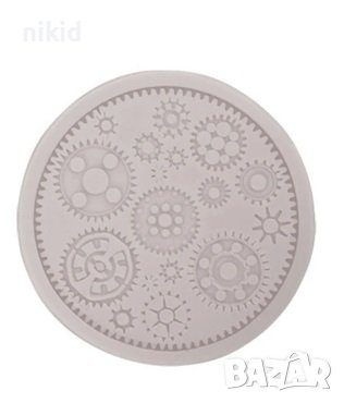 Зъбни колела шайби кръгъл силиконов молд форма за украса декор торта фондан, снимка 3 - Форми - 43766993
