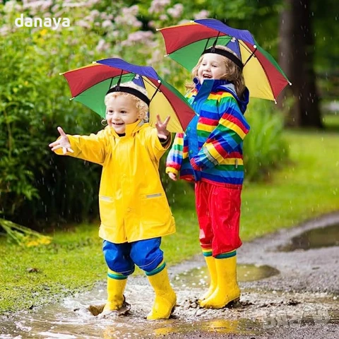 6044 Шарен чадър за глава, снимка 4 - Спортна екипировка - 51205773