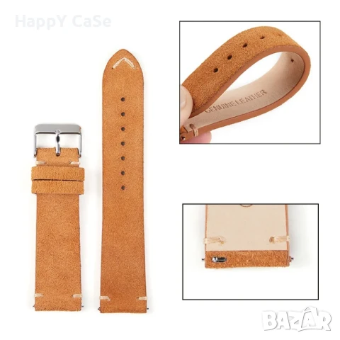 SUEDE Велурена кожена каишка за Huawei Watch/Samsung/Garmin/Xiaomi/Apple/Amazfit, снимка 11 - Каишки за часовници - 50998217