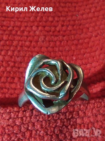 СРЕБЪРЕН РЕТРО АРТ ПРЪСТЕН РОЗА СРЕБРО 925 АЖУРНА РЪЧНА СТАРА ИЗРАБОТКА 40155, снимка 15 - Пръстени - 43226765