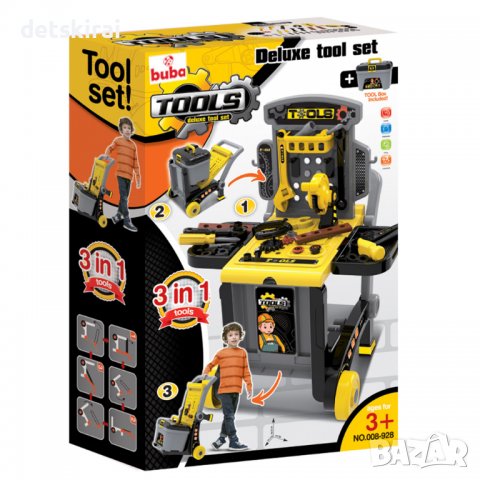 Детска работилница Deluxe tool set 3 в 1, снимка 3 - Образователни игри - 38260449