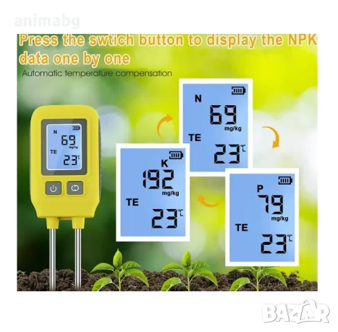 ANIMABG NPK Тестер за измерване хранителните вещества на почвата, снимка 9 - Друга електроника - 49006992