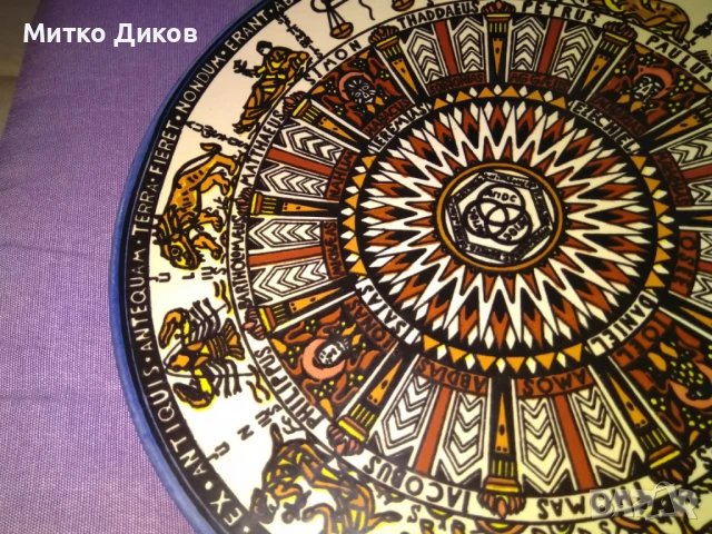 Jerusalem Hanukkah & Zodiac Porcelain чиния зодиак Йерусалим фи 27см нова, снимка 3 - Декорация за дома - 51423597