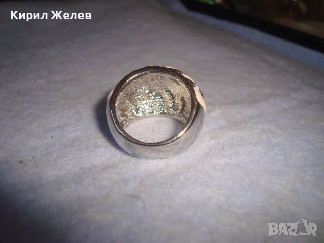 СТИЛЕН КРАСИВ ЕМАЙЛИРАН КРИСТАЛЕН АРТ ПРЪСТЕН с БЯЛА ПОЗЛАТА 27611, снимка 8 - Пръстени - 37420140