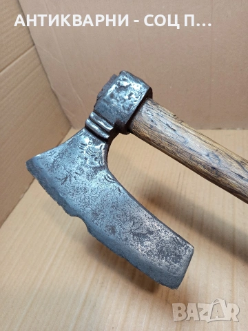 Соц Стар Ръчно Кован Дърводелски Инструмент Брадва Кривица. НОМЕР 503., снимка 5 - Антикварни и старинни предмети - 53446102