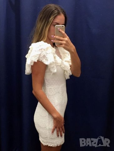 ЛИКВИДАЦИЯ! Луксозна бяла дантелена рокля коктейлна официална сватба кръщене , снимка 11 - Рокли - 34667533