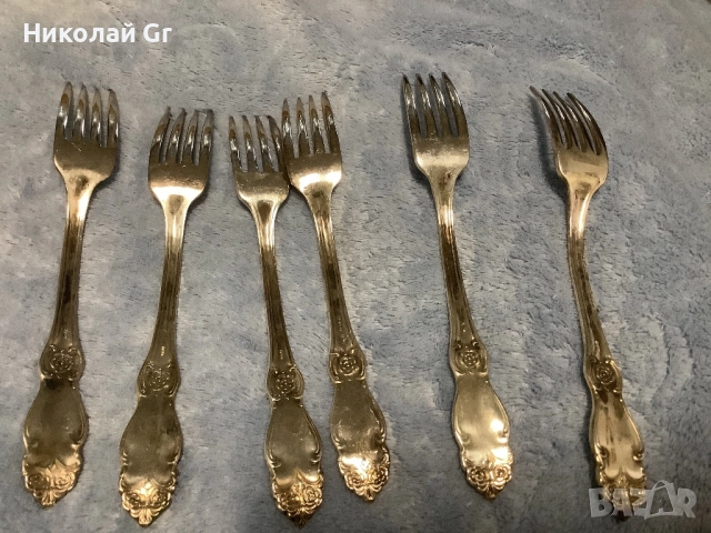 Вилици мелихиор  произведено В СССР 1974 години завод Кольчугино , снимка 2 - Антикварни и старинни предмети - 52343448