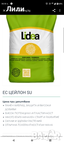 семе слънчоглед за сеuтба Lidea, снимка 9 - Сортови семена и луковици - 52837342