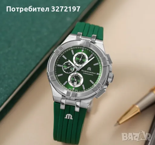 Kварцов часовник MAURICE LACROIX Aikon Special Edition,хронограф,дата,гумена каишка, снимка 8 - Мъжки - 49863999