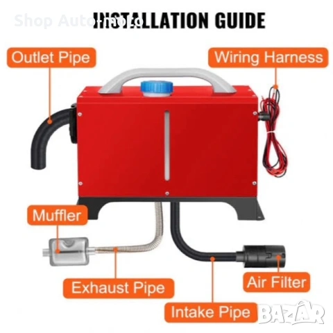 Дизелова печка Automat – преносима суха печка 8kW, 12V-24 и 220V, снимка 7 - Аксесоари и консумативи - 53525571