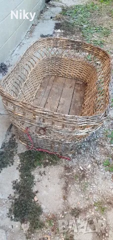 Голям плетен кош , снимка 3 - Антикварни и старинни предмети - 47736995