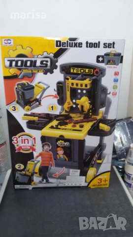 Голям комплект подвижна работилница с инструменти и куфар 3 в 1 Код: 008-928-2910, снимка 3 - Играчки за стая - 38415336