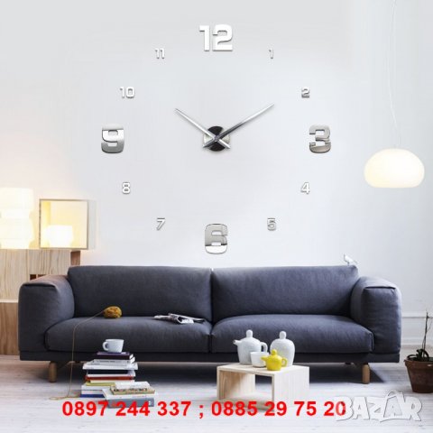 3D стенен часовник голям размер огледални - МОДЕЛ 4205, снимка 10 - Други стоки за дома - 28269578