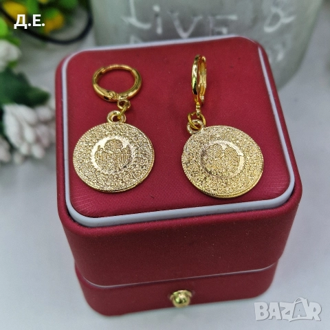 Обици „Coin Heritage“ – медицинска стомана с 18К позлата