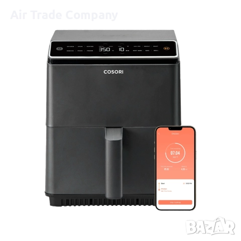 Фритюрник с горещ въздух Cosori Dual Blaze Еър фрайър CAF-P681S, XXXL 6.4L, черен, снимка 15 - Фритюрници - 51680338