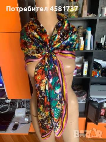 Разкошен копринен шал Becksöndergaard, снимка 3 - Шалове - 51718173