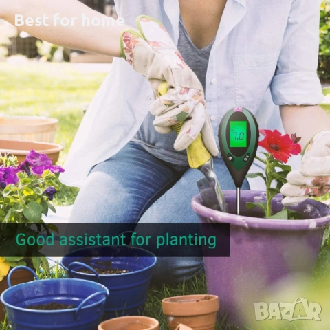 Sonkir pH метър за почва, 4-в-1 тестер за влажност на почвата/светлина/pH/температура, снимка 4 - Друга електроника - 53406943