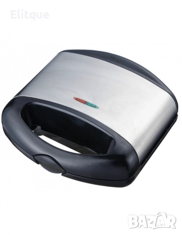 Тостер-сандвич Rosberg 750W, Грил керам.-мрам. плочи, Инокс с черно, снимка 3 - Други - 52889149