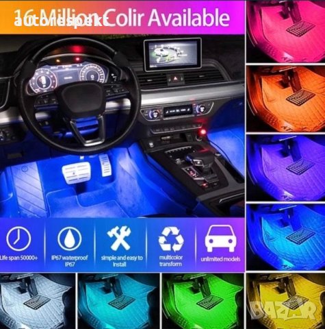 LED лента за автомобили Музикална RGB LED Осветление за интериор, снимка 2 - Аксесоари и консумативи - 43755961