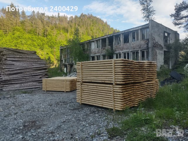 Дървени струговани колове за овошки и лозя и импрегнация на дървен материал, снимка 2 - Огради и мрежи - 40871345