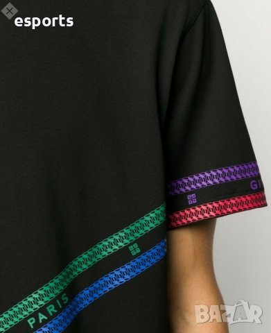 €799 Автентична мъжка тениска Givenchy Multicolored Chain , снимка 5 - Тениски - 25978608