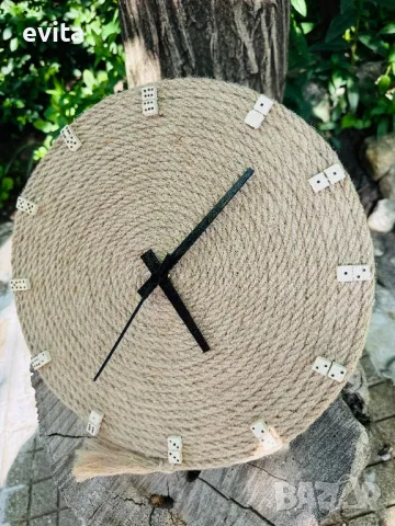 Арт стенен часовник Casa Decorator – дърво & въже, ръчна изработка, снимка 8 - Стенни часовници - 39958519