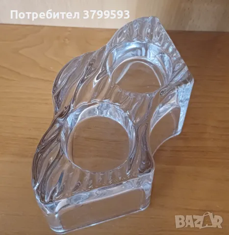 Стъклен свещник, снимка 2 - Декорация за дома - 49136451