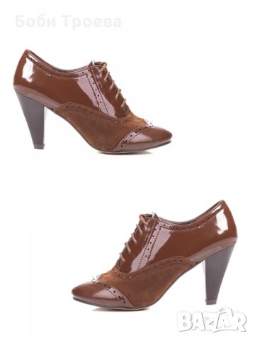 Дамски тъмно кафяви лачени обувки , изработени от висококачествена еко кожа, снимка 3 - Дамски ежедневни обувки - 27579431