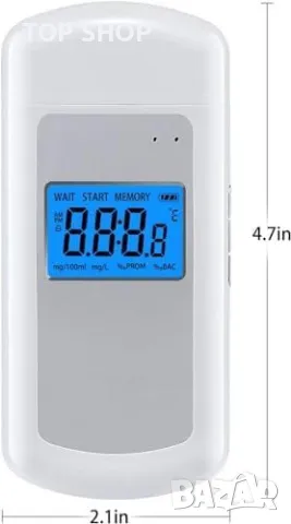 Нов Алкохол Тестер с Висока Точност и Различни Единици, Дълга Батерия, снимка 3 - Тримери - 49321299